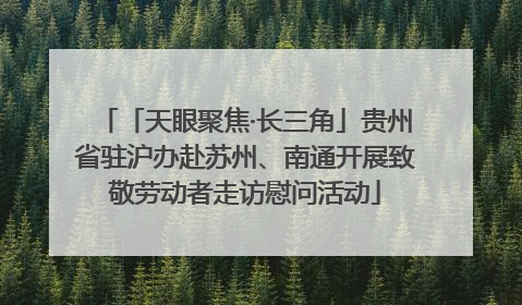 「天眼聚焦·长三角」贵州省驻沪办赴苏州、南通开展致敬劳动者走访慰问活动