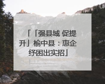 「强县域 促提升」榆中县：惠企纾困出实招