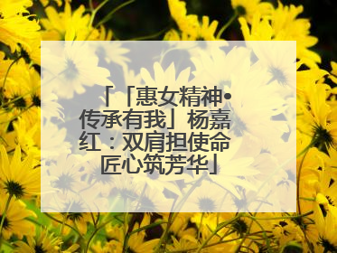 「惠女精神•传承有我」杨嘉红：双肩担使命 匠心筑芳华