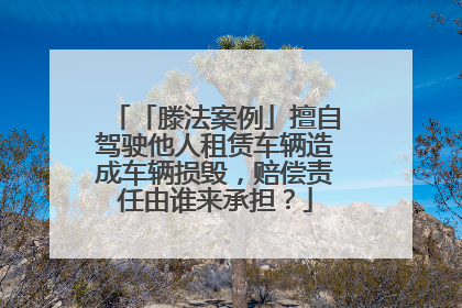 「滕法案例」擅自驾驶他人租赁车辆造成车辆损毁，赔偿责任由谁来承担？