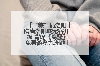 “粽”情洛阳丨隋唐洛阳城宠客升级 背诵《离骚》免费游览九洲池