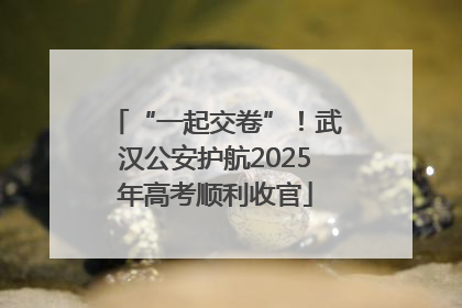 “一起交卷”！武汉公安护航2025年高考顺利收官
