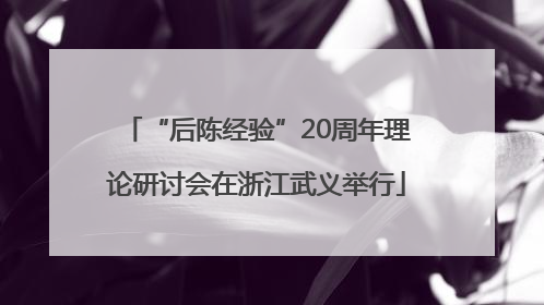“后陈经验”20周年理论研讨会在浙江武义举行