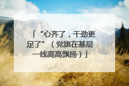 “心齐了，干劲更足了”（党旗在基层一线高高飘扬）