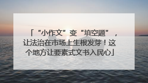 “小作文”变“填空题”，让法治在市场上生根发芽！这个地方让要素式文书入民心