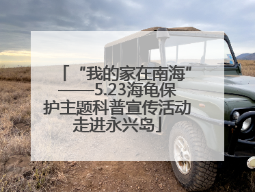 “我的家在南海”——5.23海龟保护主题科普宣传活动走进永兴岛