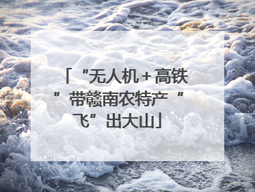“无人机＋高铁”带赣南农特产“飞”出大山