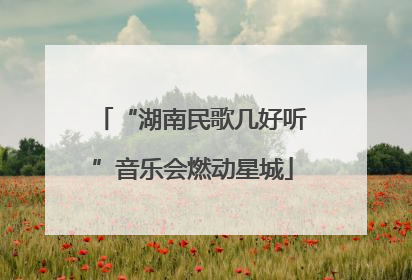 “湖南民歌几好听”音乐会燃动星城