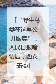 “野生鸟类在这里公开贩卖”，人民日报暗访后，西安表态
