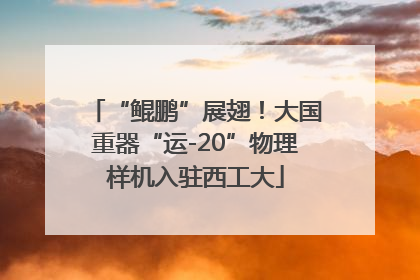 “鲲鹏”展翅！大国重器“运-20”物理样机入驻西工大