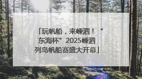 玩帆船，来嵊泗！“东海杯”2025嵊泗列岛帆船赛盛大开幕