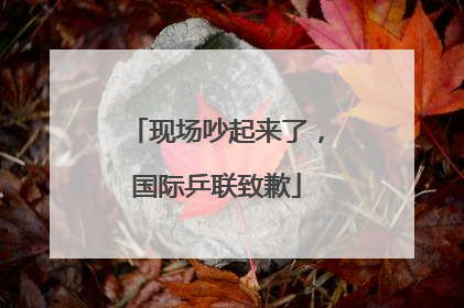 现场吵起来了，国际乒联致歉