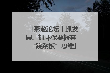 燕赵论坛丨抓发展、抓环保要摒弃“跷跷板”思维