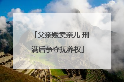 父亲贩卖亲儿 刑满后争夺抚养权