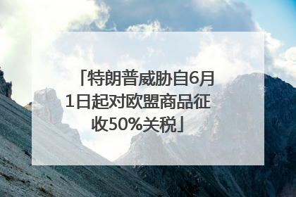 特朗普威胁自6月1日起对欧盟商品征收50%关税