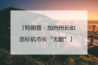 特朗普：加州州长和洛杉矶市长“无能”
