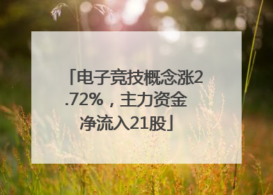 电子竞技概念涨2.72%，主力资金净流入21股