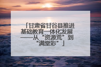 甘肃省甘谷县推进基础教育一体化发展——从“资源荒”到“满堂彩”