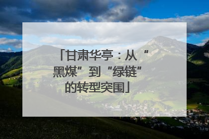 甘肃华亭：从“黑煤”到“绿链”的转型突围