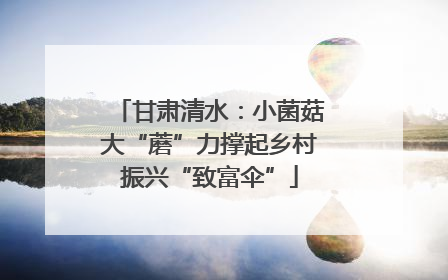 甘肃清水：小菌菇大“蘑”力撑起乡村振兴“致富伞”
