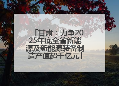 甘肃：力争2025年底全省新能源及新能源装备制造产值超千亿元