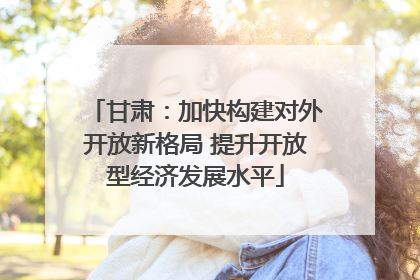 甘肃：加快构建对外开放新格局 提升开放型经济发展水平