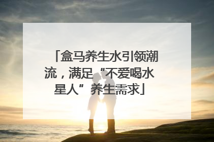 盒马养生水引领潮流，满足“不爱喝水星人”养生需求