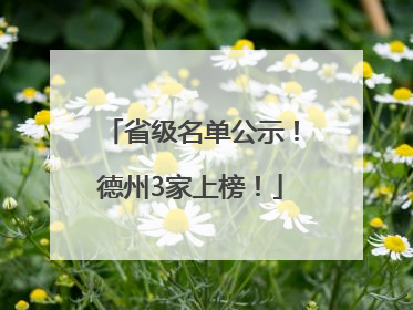 省级名单公示！德州3家上榜！