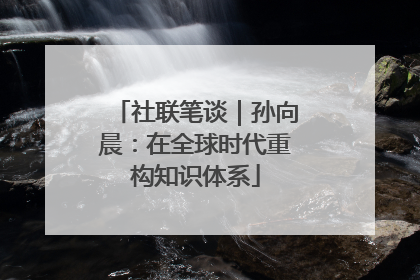 社联笔谈｜孙向晨：在全球时代重构知识体系