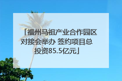 福州马祖产业合作园区对接会举办 签约项目总投资85.5亿元