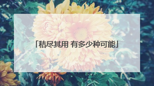 秸尽其用 有多少种可能