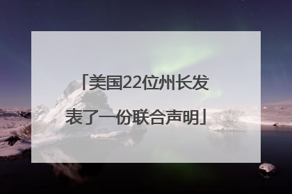美国22位州长发表了一份联合声明