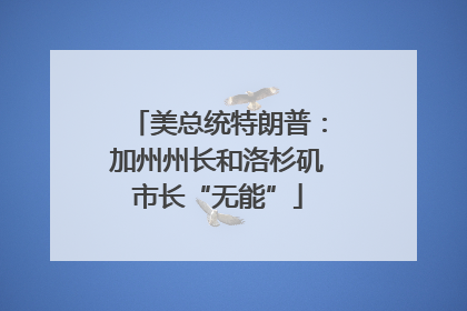 美总统特朗普：加州州长和洛杉矶市长“无能”
