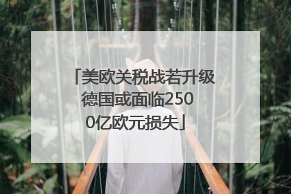 美欧关税战若升级 德国或面临2500亿欧元损失