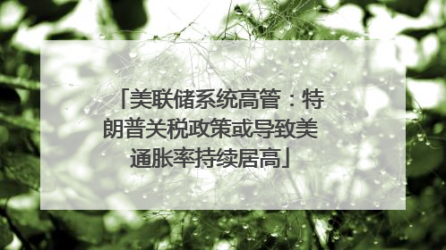 美联储系统高管：特朗普关税政策或导致美通胀率持续居高