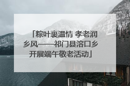 粽叶裹温情 孝老润乡风——祁门县溶口乡开展端午敬老活动