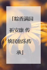 粽香满园祈安康 传统民俗乐传承
