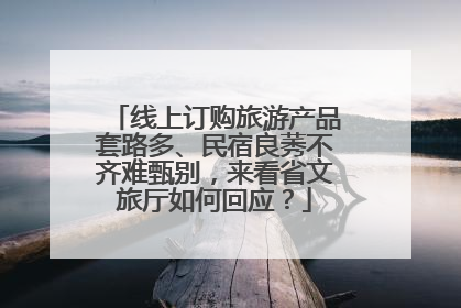 线上订购旅游产品套路多、民宿良莠不齐难甄别，来看省文旅厅如何回应？