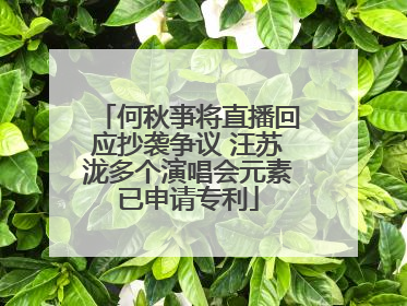 何秋亊将直播回应抄袭争议 汪苏泷多个演唱会元素已申请专利