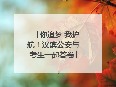 你追梦 我护航！汉滨公安与考生一起答卷