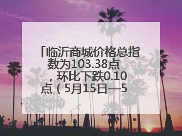 临沂商城价格总指数为103.38点，环比下跌0.10点（5月15日—5月21日）
