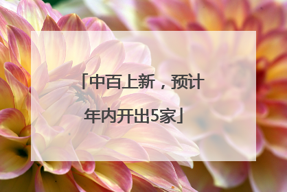 中百上新，预计年内开出5家