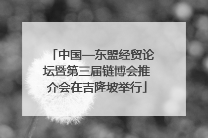 中国—东盟经贸论坛暨第三届链博会推介会在吉隆坡举行