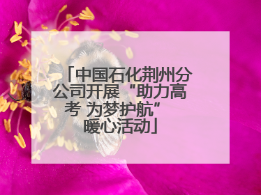 中国石化荆州分公司开展“助力高考 为梦护航” 暖心活动