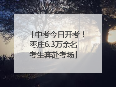 中考今日开考！枣庄6.3万余名考生奔赴考场