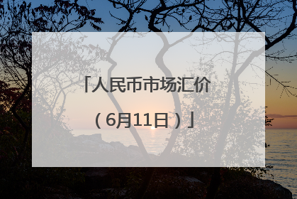 人民币市场汇价（6月11日）