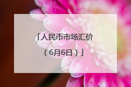 人民币市场汇价（6月6日）