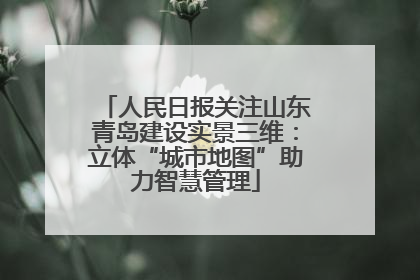 人民日报关注山东青岛建设实景三维：立体“城市地图”助力智慧管理