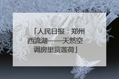 人民日报：郑州西流湖——天然空调房里赏莲荷