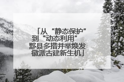 从“静态保护”到“动态利用” 黟县多措并举焕发徽派古建新生机